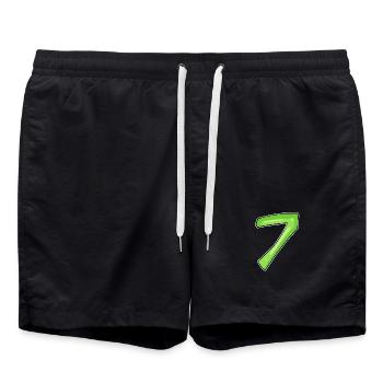 7 - sieben grün - Badeshorts - Schwarz - Vorne - AI Model Male 185 light (185cm)