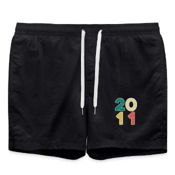 2011 - Jahrgang 2011 - Baujahr 2011 - Badeshorts - Schwarz - Vorne - AI Model Male 185 light (185cm)