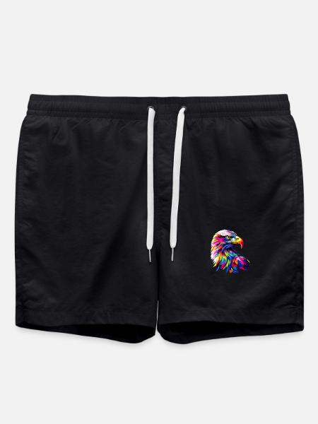 Adelaar Pop Art Heldere Kleuren Steenarend Zeearend Zeearend - Zwemshorts - zwart