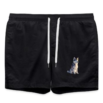 Husky Dogs Lover Amour des chiens Huskies de Sibérie - Short de bain - noir - Devant - AI Model Male 185 light (185cm)