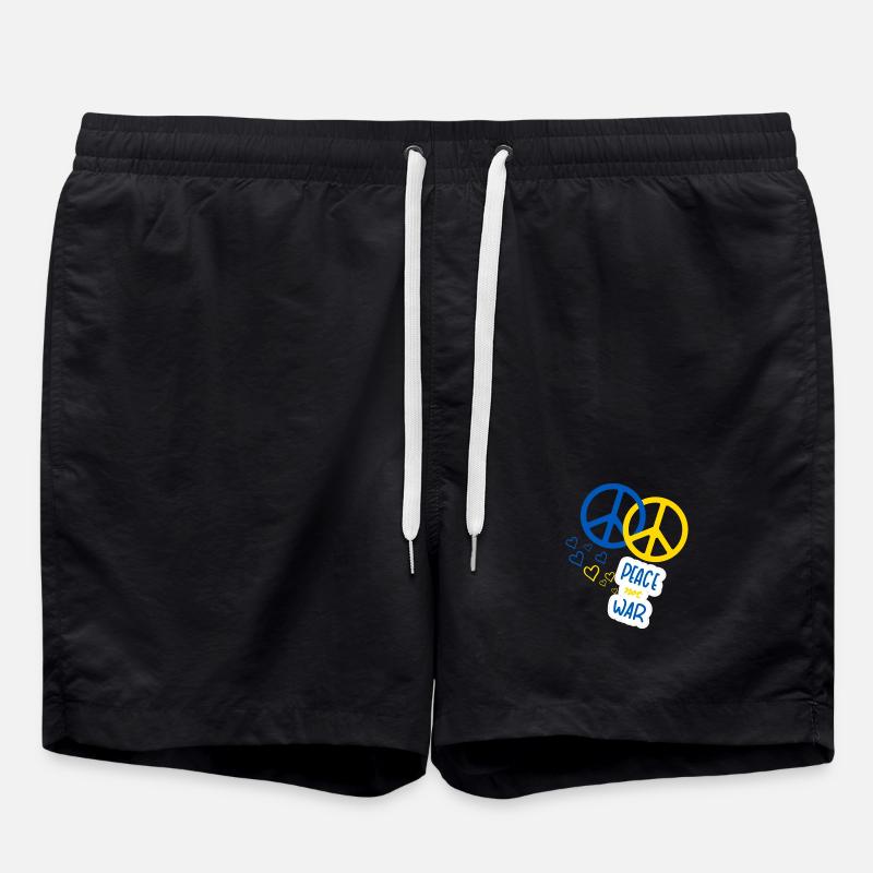 Peace not war (Yellow & Blue) - Swim Trunks - black