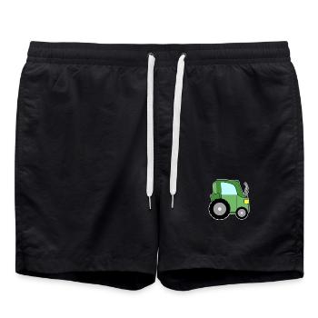 Tracteur vert - Short de bain - noir - Devant - AI Model Male 185 light (185cm)