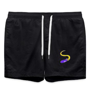 Rakete Motiv - Badeshorts - Schwarz - Vorne - AI Model Male 185 light (185cm)