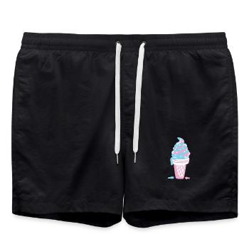 Eis Eiscreme - Badeshorts - Schwarz - Vorne - AI Model Male 185 light (185cm)