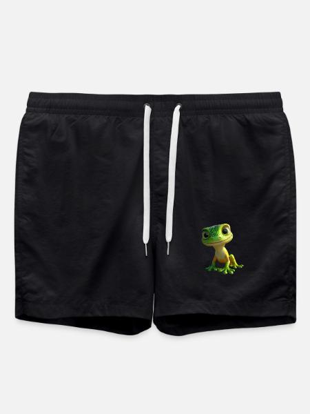 Gecko Eidechse Reptil Geckos Echse Leguan Gekko - Badeshorts - Schwarz