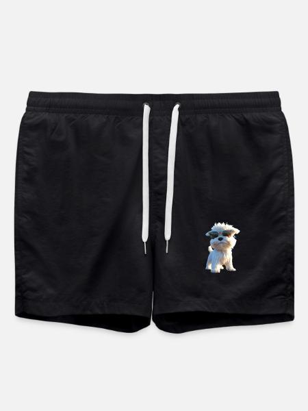 Malteser Kleiner Maltese Hund Liebe Süße Malteser - Badeshorts - Schwarz