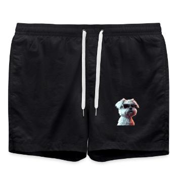 Maltais Petit Chien Maltais Amour Doux Maltais - Short de bain - noir - Devant - AI Model Male 185 light (185cm)