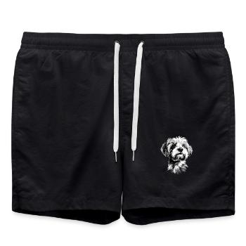 Maltais Petit Chien Maltais Amour Doux Maltais - Short de bain - noir - Devant - AI Model Male 185 light (185cm)