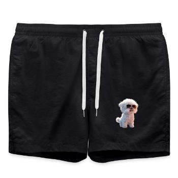 Maltais Petit Chien Maltais Amour Doux Maltais - Short de bain - noir - Devant - AI Model Male 185 light (185cm)