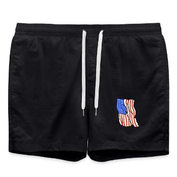 Amerikanische Flagge 4. Juli Patriotisch - Badeshorts - Schwarz - Vorne - AI Model Male 185 light (185cm)