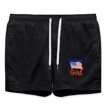 4. Juli USA Amerika Flagge - Badeshorts - Schwarz - Vorne - AI Model Male 185 light (185cm)