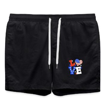 4. Juli USA Flagge - Badeshorts - Schwarz - Vorne - AI Model Male 185 light (185cm)