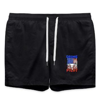 Drohnenpilot Drohne - Badeshorts - Schwarz - Vorne - AI Model Male 185 light (185cm)