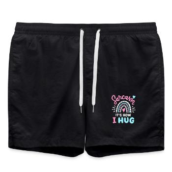 Sarkasmus Sarkastisch - Badeshorts - Schwarz - Vorne - AI Model Male 185 light (185cm)