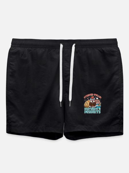 Stressed Spelled Backwards Desserts - Swim Trunks - black