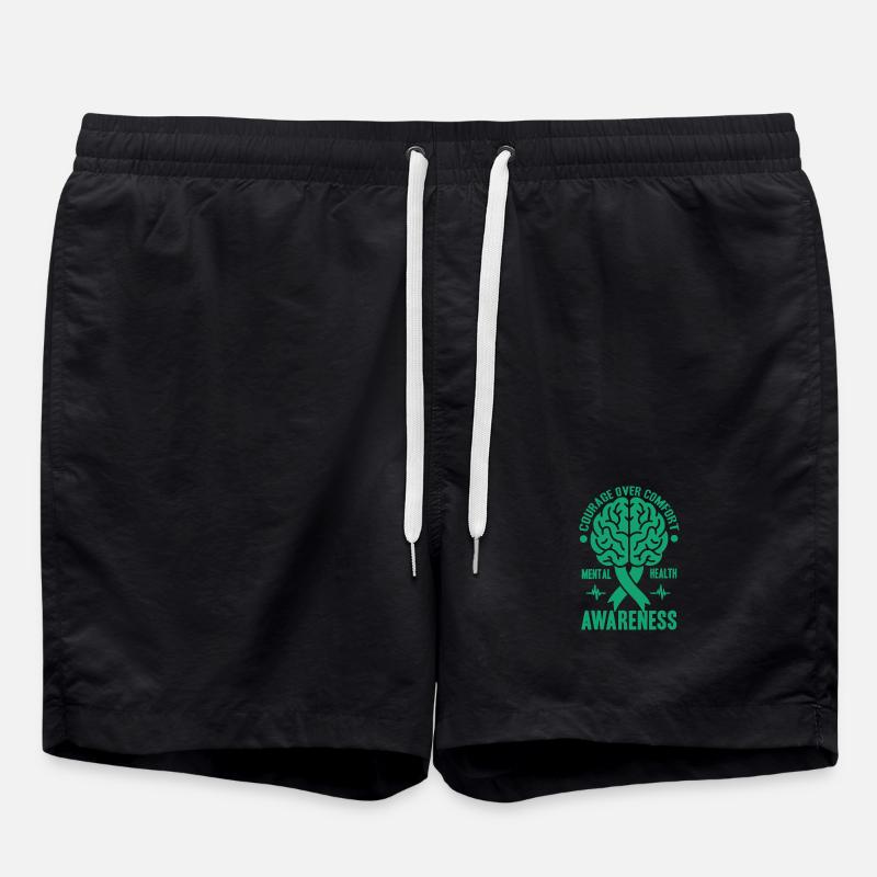 Depression Help - Mental Breakdown - Swim Trunks - black