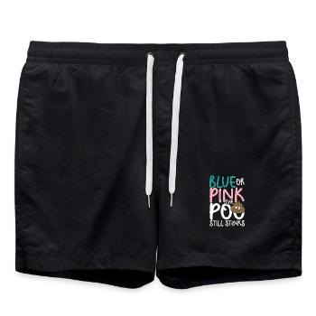 Blue or pink the poo still stinks - Badeshorts - Schwarz - Vorne - AI Model Male 185 light (185cm)