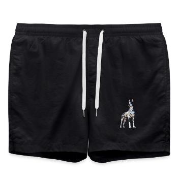 Deutsche Dogge Hatzrüde Saupacker Große Doggen - Badeshorts - Schwarz - Vorne - AI Model Male 185 light (185cm)