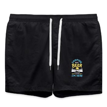 Camping und Bier Camper - Badeshorts - Schwarz - Vorne - AI Model Male 185 light (185cm)