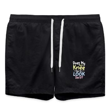 Does my new knee make me look sexy 01 - Badeshorts - Schwarz - Vorne - AI Model Male 185 light (185cm)