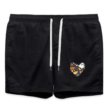 Halloween Geist Kürbis Hexe - Badeshorts - Schwarz - Vorne - AI Model Male 185 light (185cm)