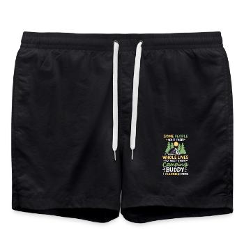 Camping Camper - Badeshorts - Schwarz - Vorne - AI Model Male 185 light (185cm)