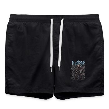 Njörðr - Dieu nordique de la mer et de la richesse - Short de bain - noir - Devant - AI Model Male 185 light (185cm)