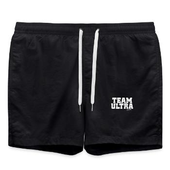 Team Ultra 100M Traillauf Ultramarathon Ultra Run - Badeshorts - Schwarz - Vorne - AI Model Male 185 light (185cm)