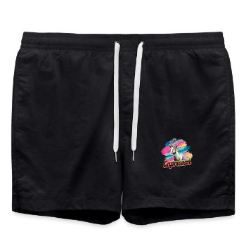 Capricorn Horoscope Astrology Sign Vintage Design. - Swim Trunks - black - Front - AI Model Male 185 light (185cm)