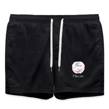 Élégant Poissons Zodiaque Aquarelle Cadeau - Short de bain - noir - Devant - AI Model Male 185 light (185cm)