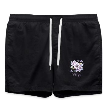 Élégant cadeau d’aquarelle du zodiaque Vierge - Short de bain - noir - Devant - AI Model Male 185 light (185cm)