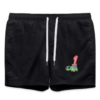Numéro 1 Numéro Un - Motif Tortue - Short de bain - noir - Devant - AI Model Male 185 light (185cm)