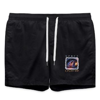 Galactic Alien Artist Canvas - Swim Trunks - black - Front - AI Model Male 185 light (185cm)