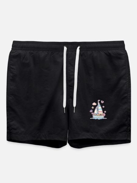 Sailing Comic Look - Swim Trunks - black