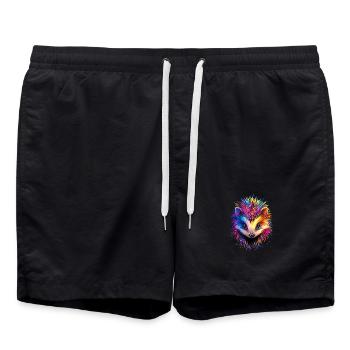 Igel Weißbauchigel Stacheligel Liebe Süßer Igel - Badeshorts - Schwarz - Vorne - AI Model Male 185 light (185cm)