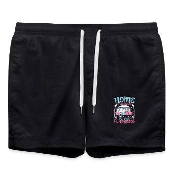 home is where you put your flamingos - Badeshorts - Schwarz - Vorne - AI Model Male 185 light (185cm)