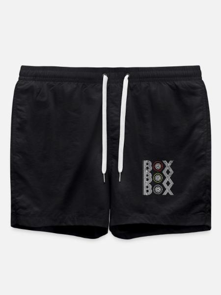 Futuristic abstract pattern with geometric - Swim Trunks - black