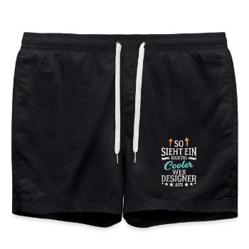 So sieht ein richtig cooler Webdesigner aus - Badeshorts - Schwarz - Vorne - AI Model Male 185 light (185cm)