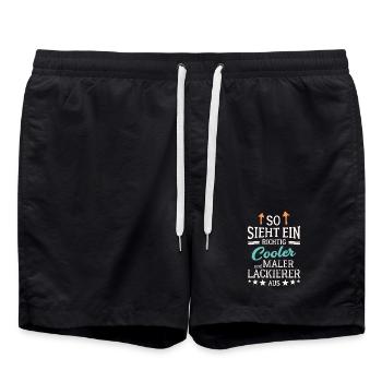 So sieht ein richtig cooler Maler Lackierer aus - Badeshorts - Schwarz - Vorne - AI Model Male 185 light (185cm)