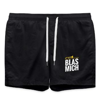 Posaune Blas Mich Humorvolle Musik - Badeshorts - Schwarz - Vorne - AI Model Male 185 light (185cm)