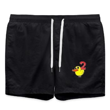 2ème anniversaire motif canard - deux ans - Short de bain - noir - Devant - AI Model Male 185 light (185cm)