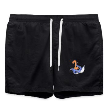 2 Birthday Motif Stingray - Two Years Old - Swim Trunks - black - Front - AI Model Male 185 light (185cm)