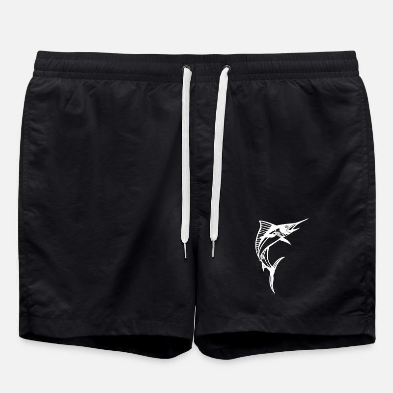 White Swordfish - Swim Trunks - black