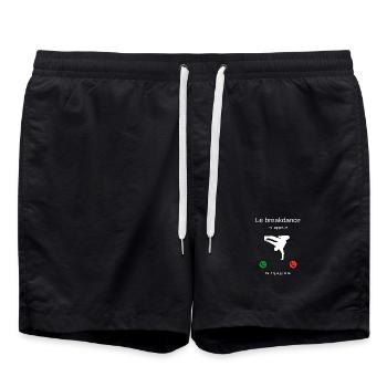 Breakdance ruft mich, ich muss gehen! - Badeshorts - Schwarz - Vorne - AI Model Male 185 light (185cm)