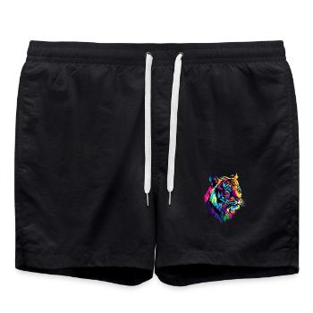 Tigre Grand Chat Wilderness Tigre Chats Tigre Mignon - Short de bain - noir - Devant - AI Model Male 185 light (185cm)
