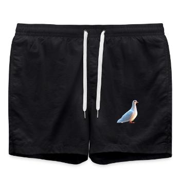 Pigeon Blanc Pigeon de ville Pigeon ramier Colombes blanches - Short de bain - noir - Devant - AI Model Male 185 light (185cm)