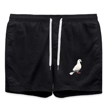 Pigeon Blanc Pigeon de ville Pigeon ramier Colombes blanches - Short de bain - noir - Devant - AI Model Male 185 light (185cm)