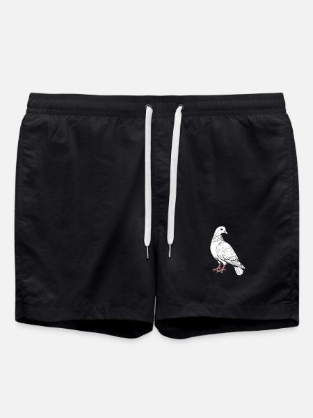 Taube Weiß Stadttaube Ringeltaube Weiße Tauben - Badeshorts - Schwarz