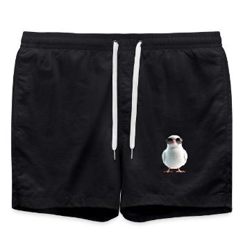 Pigeon Blanc Pigeon de ville Pigeon ramier Colombes blanches - Short de bain - noir - Devant - AI Model Male 185 light (185cm)
