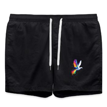 Colombe Blanche Paix Paix Bois Colombe Colombes Blanches - Short de bain - noir - Devant - AI Model Male 185 light (185cm)